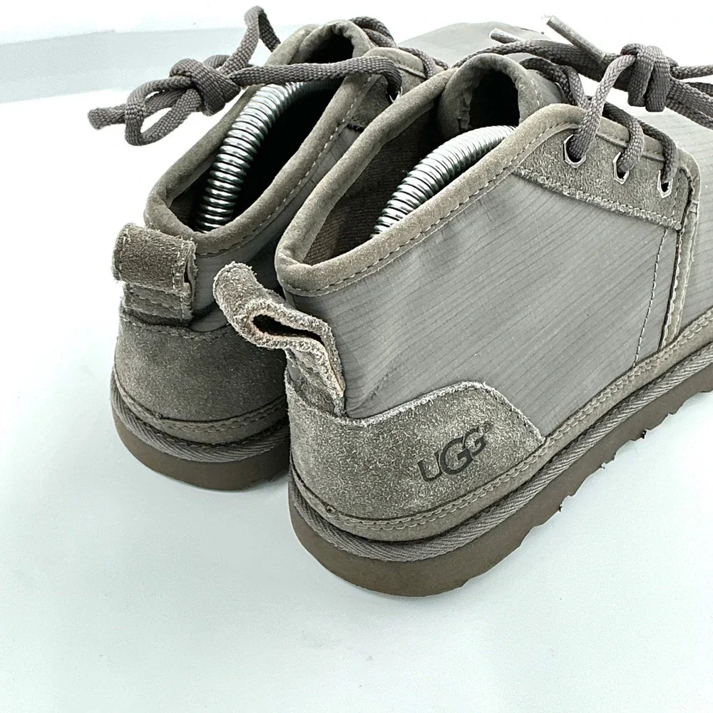 UGG Mens Size 6 Neumel Ripstop Grey Suede Lace Up Ankle Boots